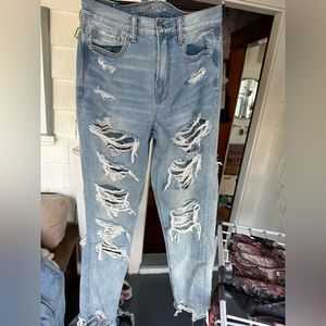 American Eagle ripped mom jeans